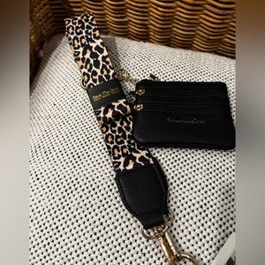 NWT Save The Girls Cheetah Print Phone Strap with detachable card pouch